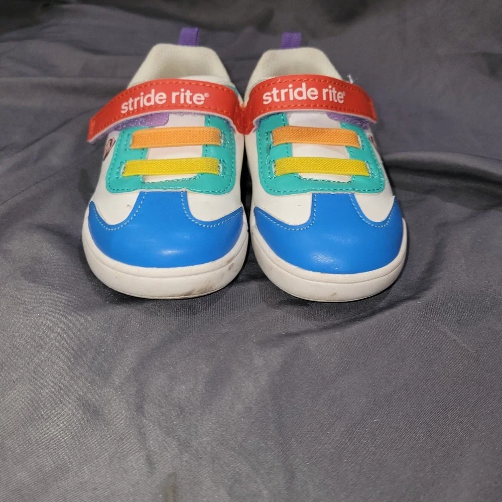 Ms Rachel Stride Rite Shoes 7M Hook Loop Elastic Laces Rainbow Toddler 7
